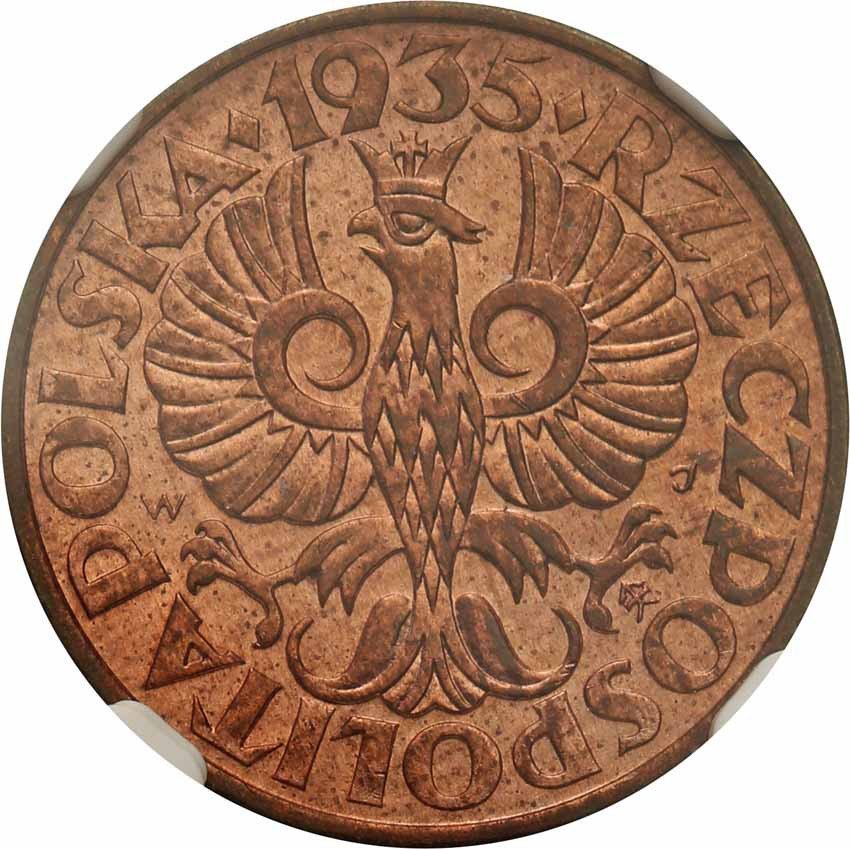 II RP. 2 grosze 1935 NGC MS64 RB